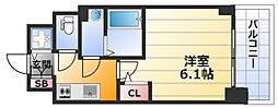 エスリードレジデンス新大阪PRIME 1Kの間取図画像