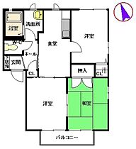 サクラージュ　　Ｂ棟 B0202 ｜ 熊本県熊本市北区植木町一木675（賃貸アパート3DK・2階・50.78㎡） その2