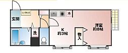 フロンティア鷺宮 1Kの間取図画像