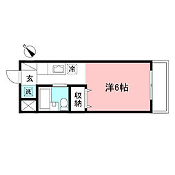エステートコミヤ 1Kの間取図画像