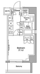 ザ・パークハビオ駒込 2階1Kの間取り