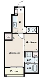 チャムクラージュ 1SKの間取図画像