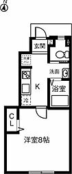 ソレイユイースト 1Kの間取図画像