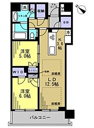 パークホームズ豊洲ザレジデンス 2LDKの間取図画像