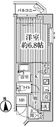 HF東中野レジデンス 1Kの間取図画像