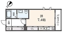 ラプルミエールネージュ 1Kの間取図画像