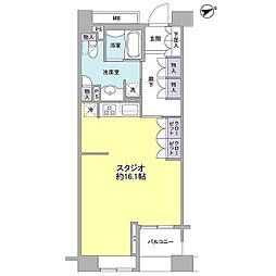 パークフラッツ銀座イースト 9階ワンルームの間取り