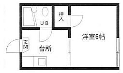 和助ハウス 1Kの間取図画像