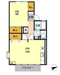 コンフォートヒルズ1番館 1LDKの間取図画像