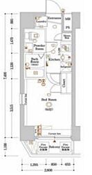 FROMA MONZENNAKACHO RIVER SIDE 3階1Kの間取り