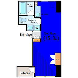 東急池上線 池上駅 徒歩3分の賃貸マンション 7階ワンルームの間取り