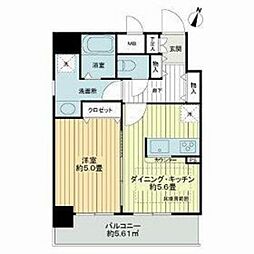 東京メトロ東西線 落合駅 徒歩2分の賃貸マンション 2階1DKの間取り