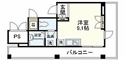レオンK ワンルームの間取図画像