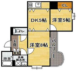 ステイツ平尾 1LDKの間取図画像