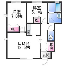 フォーナス 2LDKの間取図画像