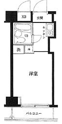 メインステージ新丸子駅前 6階ワンルームの間取り