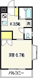 フレンドハイツ 1Kの間取図画像