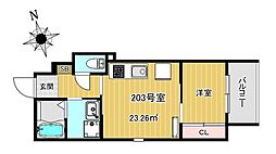 Charme Maison香椎 1LDKの間取図画像