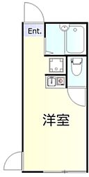 東京モノレール 天空橋駅 徒歩9分の賃貸アパート 1階ワンルームの間取り
