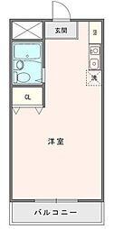 サンヒルズ習志野 ワンルームの間取図画像