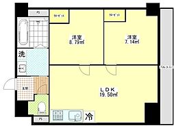 越谷市赤山本町マンション 2LDKの間取図画像