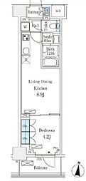 フロンティアレジデンス錦糸公園 1LDKの間取図画像