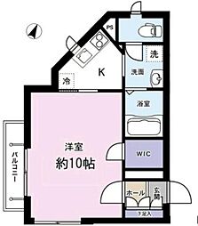 エスポワールSAKAI 1Kの間取図画像