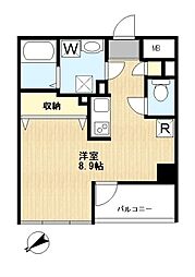 ヴェルドミール ワンルームの間取図画像