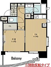 アビテ四谷三丁目 6階1DKの間取り