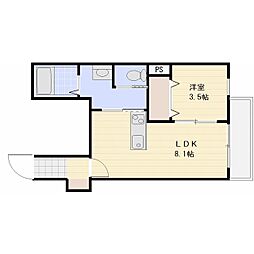 ベルブラン 1LDKの間取図画像