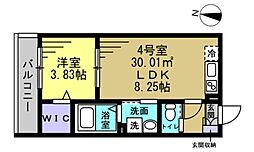 アヴェンタドール 1LDKの間取図画像