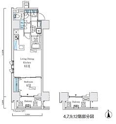 プライマル上野・稲荷町 1LDKの間取図画像