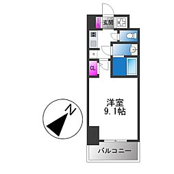 S-RESIDENCE堺blaze 1Kの間取図画像