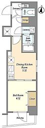 ミレドゥーエ神楽坂 1DKの間取図画像