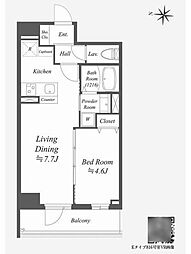 アルファプライム東陽町 10階1LDKの間取り