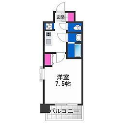 スプランディッド天王寺3 1Kの間取図画像