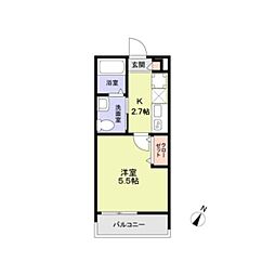 Serenity春日 1Kの間取図画像