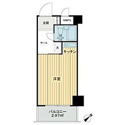 ライオンズマンション旗の台 ワンルームの間取図画像