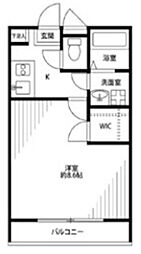 アムール コーポ サンレーク IV 1階1Kの間取り