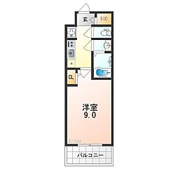 ArtizA堺東 10階1Kの間取り