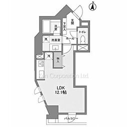 ドゥーエ西麻布2 ワンルームの間取図画像