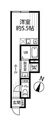 Maison Maru-Yu ワンルームの間取図画像