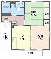 ヴィラ・かしの木I，II 1102 ｜ 京都府福知山市字天田654-之1（賃貸アパート2K・1階・43.00㎡） その2