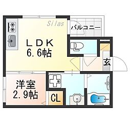 スカイイオリ 1DKの間取図画像