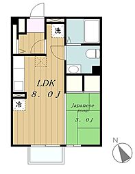 みそのハウス 1LDKの間取図画像