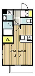 ヴェスミール 1Kの間取図画像