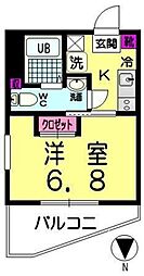 フレイス要町 4階1Kの間取り