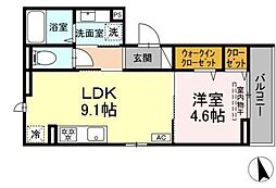 DPaina綱島西 1LDKの間取図画像