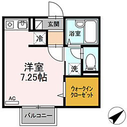 コンフォート・ヴィラ ワンルームの間取図画像