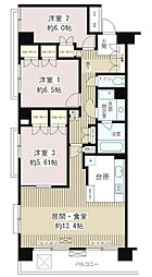 クラッサ目黒かむろ坂 3LDKの間取図画像